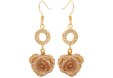 White glazed rose earrings by Eternity Rose